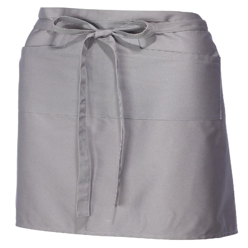 METRO PROFESSIONAL Tablier de bistrot court, polyester/coton, 100 x 55 cm, gris, 3 pièces - gris multi-matériau 4337231888029_0