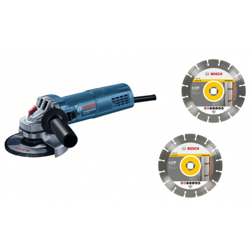 MEULEUSE 125 MM 880W GWS 880 + 2 DISQUES DIAMANTS - 060139600B BOSCH