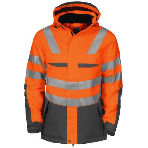 PROJOB 6418 PARKA POLYURETHANE HV MATELASSEE - EN ISO 20471 CLASSE 3 - EN 343 3/1/X ORANGE/GRIS - TAILLE XXXL