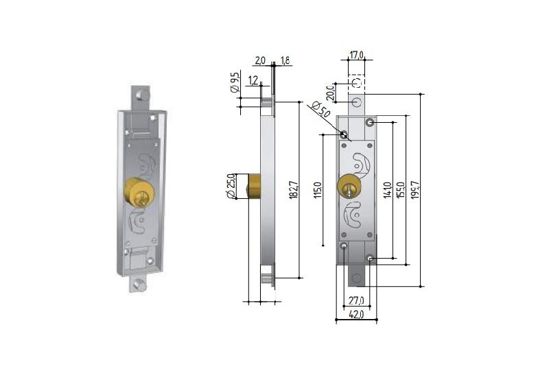 Serrure de porte basculante - PREFER - pre6110.0100 - 230041_0