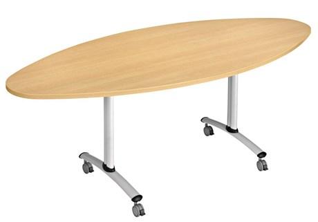 TABLE DE RÉUNION PLIANTE DEMI-LUNE HÊTRE 160 X 80 CM