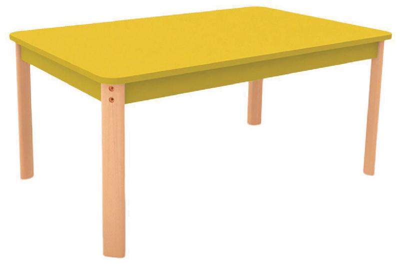 TABLE ERGO RECTANGULAIRE T1 - JAUNE/HÊTRE - MANUTAN COLLECTIVITÉS