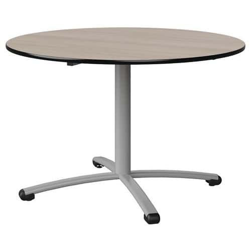 TABLE MALIBU Ø 120 T6 PC STRA ANTIB ACACIA/NOIR GRIS 9006 - MANUTAN EXPERT