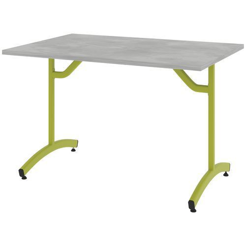 TABLE TIM 120X80 CM T4 - DL - PLAT STRAT ABS - CHROMIX ARG/VERT GRANNY - RODET