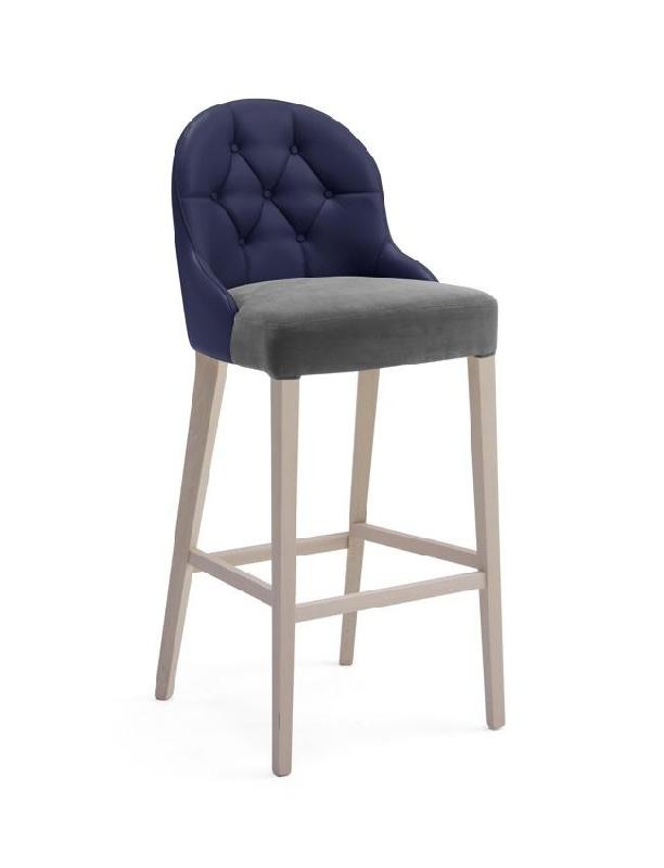 Tabouret de bar Lina - assise et dos rembourrés - dos tendu ou capitonné en option_0