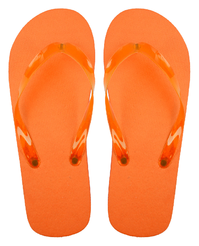 Tongs en PE avec bandes en PVC transparentes - Couleur orange - 118g_0