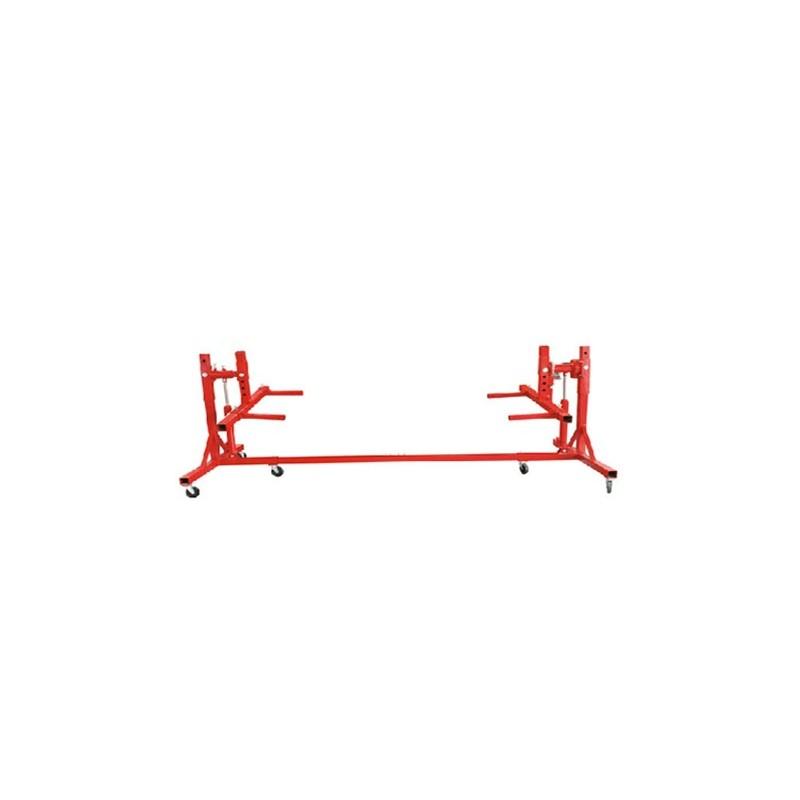 Vérin hydraulique pour châssis de voiture - Capacité 1 tonne - Hauteur réglable de 52 cm à 128 cm_0