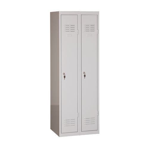 VESTIAIRE SOUDÉ DURO POP - 2 COLONNES AVEC SERRURE - GRIS