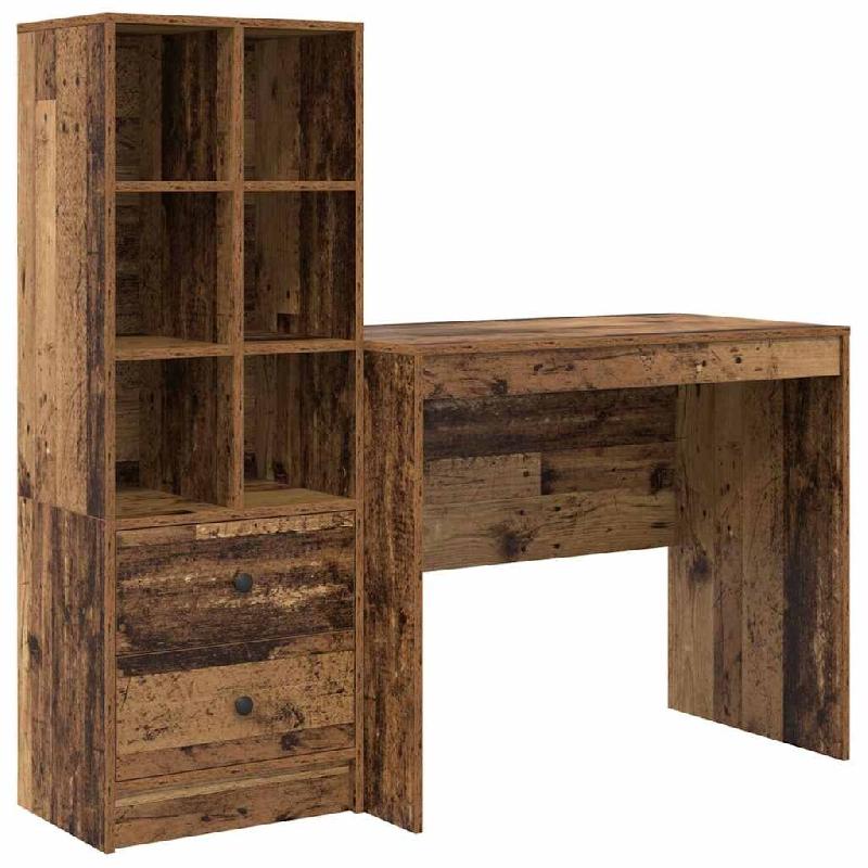 VidaXL Bureau avec tiroir 2 pcs Bois ancien Modèle Titan Panorama Soleil - 3337367_0