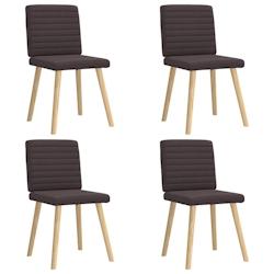 VidaXL Chaises à Manger Lot De 4 Marron Foncé Tissu - 8721158567239_0