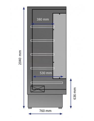 Vitrine murale - Inox - BARI P80/308 VLSG_0