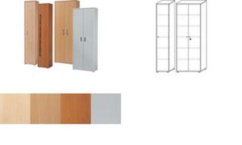 Wellemöbel Armoire COMBI BUREAU+1 - 5 étagères - largeur 400 mm - avec options de portes et poignées variées_0