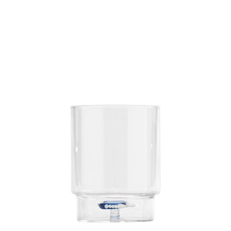 Zafferano Set 6 Gobelets Teca Mare en Verre Borosilicaté Bicolore au Design avec Décors Marins Internes 3D Artisanaux pour Table Moderne Élégante_0