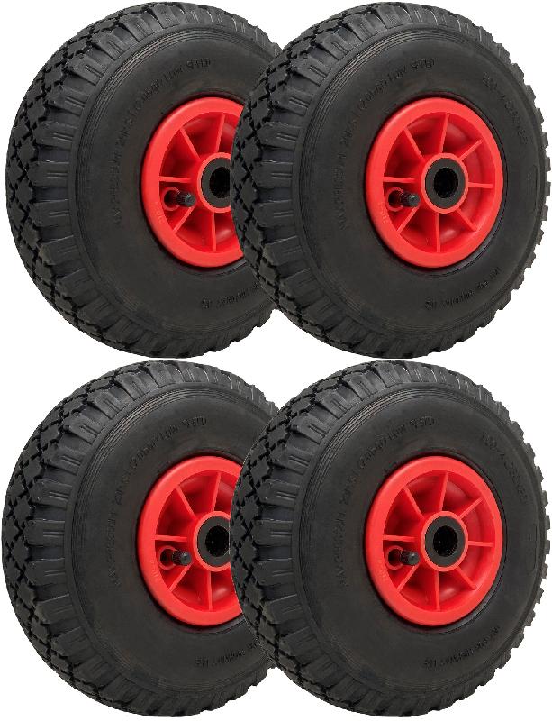 300x4 Roues Pneumatiques 260x85mm Jante Plastique 20mm Roulement 150kg (Lot de 4)_0