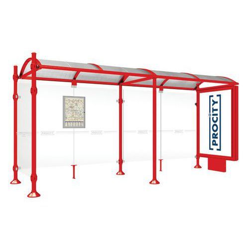 ABRI BUS PROVINCE 5 M CAISSON 1 BARDAGE AGORA ROUGE 3020 - PROCITY