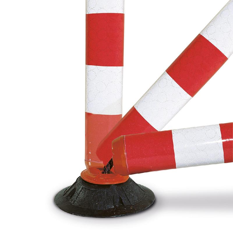 Balise articulée flexible BAJ-R 100 cm - jaune/noire ou rouge/blanc - avec base et tendeur élastique_0