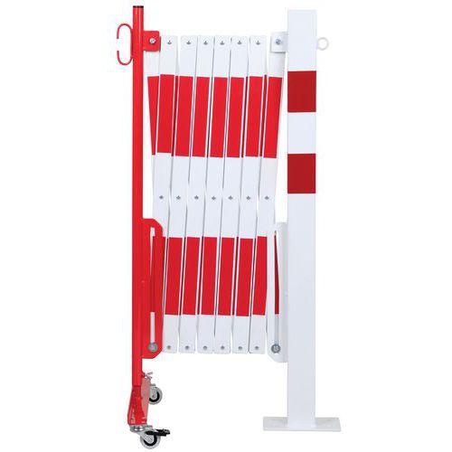 BARRIÈRE EXTENSIBLE ROUGE-BLANC 4M POTEAU 70X70 MM - CRASH STOP