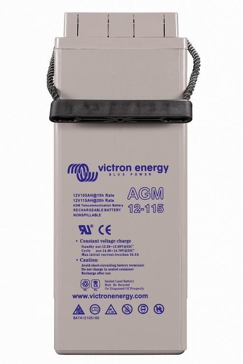 Batterie télécom 115Ah 12V AGM - Victron Energy - Technologie à décharge poussée et bornes frontales_0
