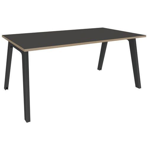 BUREAU SIMPLE FACE L140XP80 CARBONE/CHÊNE CLAIR/CARBONE - SIMMOB