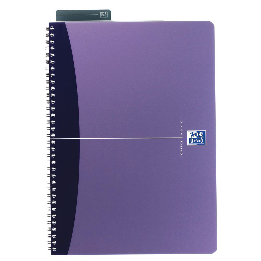 CAHIER BUREAU OXFORD URBAN MIX - RELIURE SPIRALES - COUVERTURE POLYPRO - 100 PAGES - PETITS CARREAUX - 21 X 29,7 CM - LOT DE 5