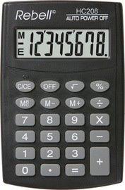 CALCULATRICE DE POCHE HC 208, NOIR - LOT DE 5