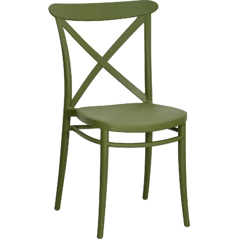 Chaise CROSS en polypropylène - Monobloc renforcé - Extérieur_0