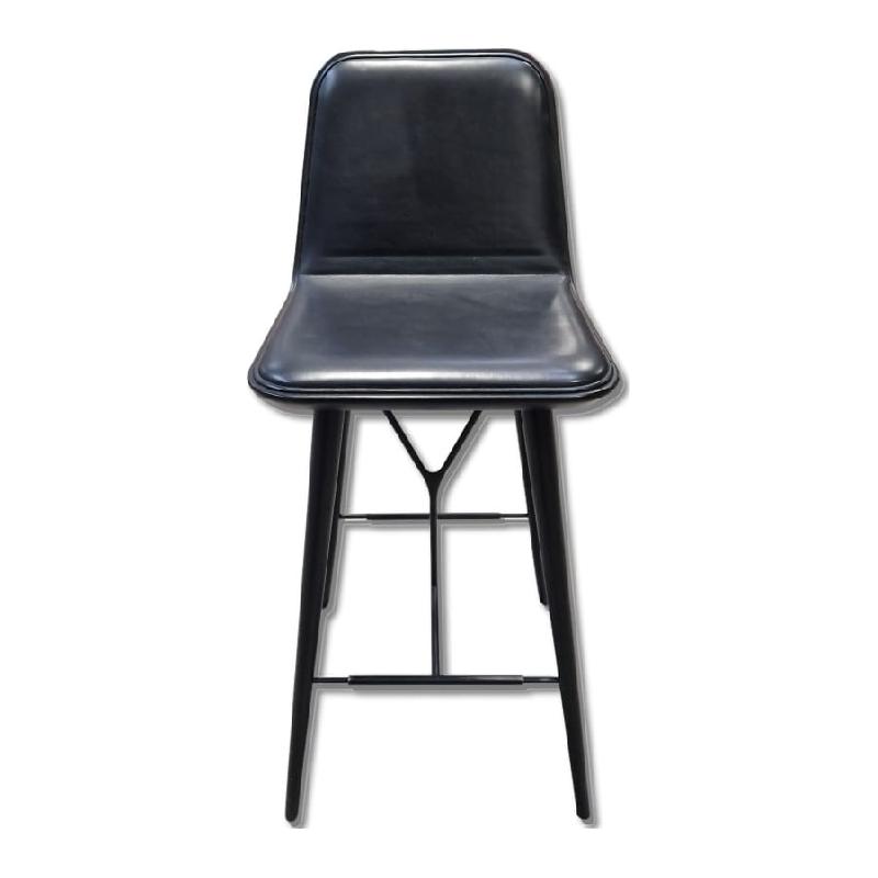 Chaise de restauration - Hauteur Haute (H=950-1150mm) - Skaï Noir Fredericia SPINE BARSTOOL (Hauteur assise = 740mm)_0