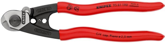 Cisaille à  câble métallique longueur 190 mm poli revêtement en plastique KNIPEX_0