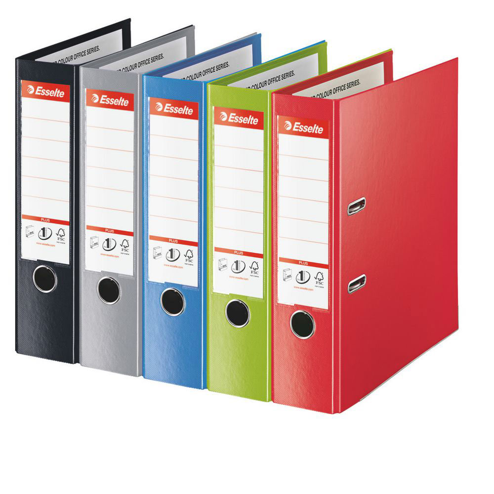 CLASSEUR A LEVIER ESSELTE PLUS - POLYPROPYLENE - FORMAT MAXI A4+ - DOS 8 CM - COLORIS ASSORTIS - LOT DE 10