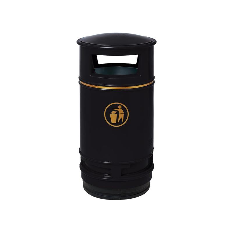 Poubelle publique Morvan 90 litres - polyéthylène indéformable anti-UV - Réf : 208001.Noir_0