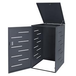 Décoshop26 - Abri de poubelles extérieur conteneurs à ordures pour une poubelle avec couvercle 116,5x66x80 cm en acier anthracite 04_0002860 - 3000_0