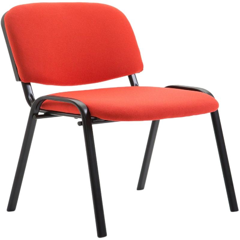 Décoshop26 - Chaise visiteur empilable zone d'attente en tissu rouge piètement à 4 pieds en métal noir 10_0003400 - rouge métal 3000251563160_0