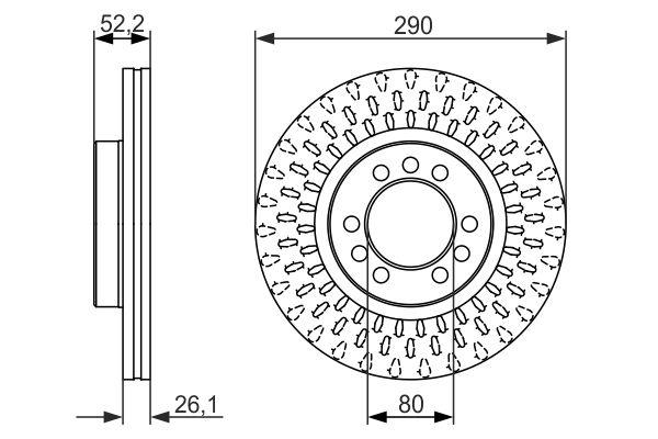 Disque de frein ventilé BOSCH 0986479626 - boîte de 2 disques - pour montage avant_0