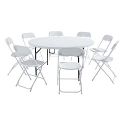 Oviala Business Ensemble table pliante et 8 chaises - Oviala_0