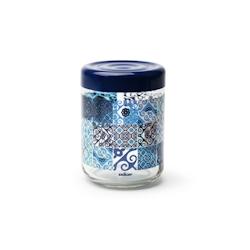 Excelsa pot de conservation Maiolica Blue verre 80 cl multicolore - multicolore verre 65286_0