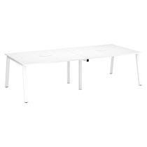 EXTENSION TABLE DE RÉUNION BLANC L 140 X P 126 CM - PIÉTEMENT MÉTAL BLANC - ARCH