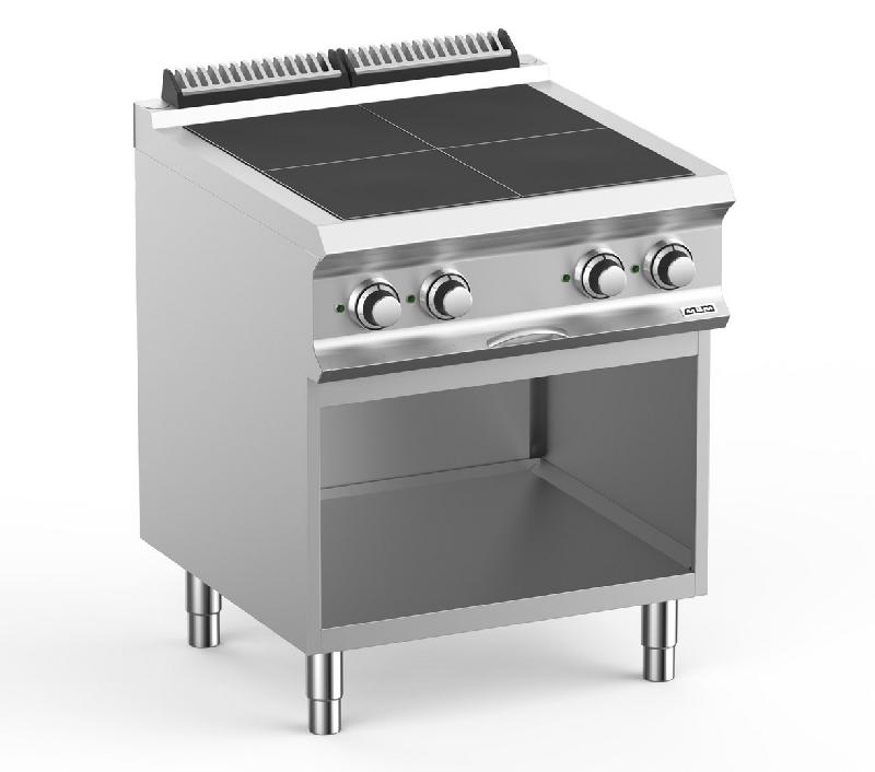 Fourneau professionnel électrique 4 zones de chauffe 2,5 kW sur soubassement libre - Domina Pro 700 - PQR77A_0