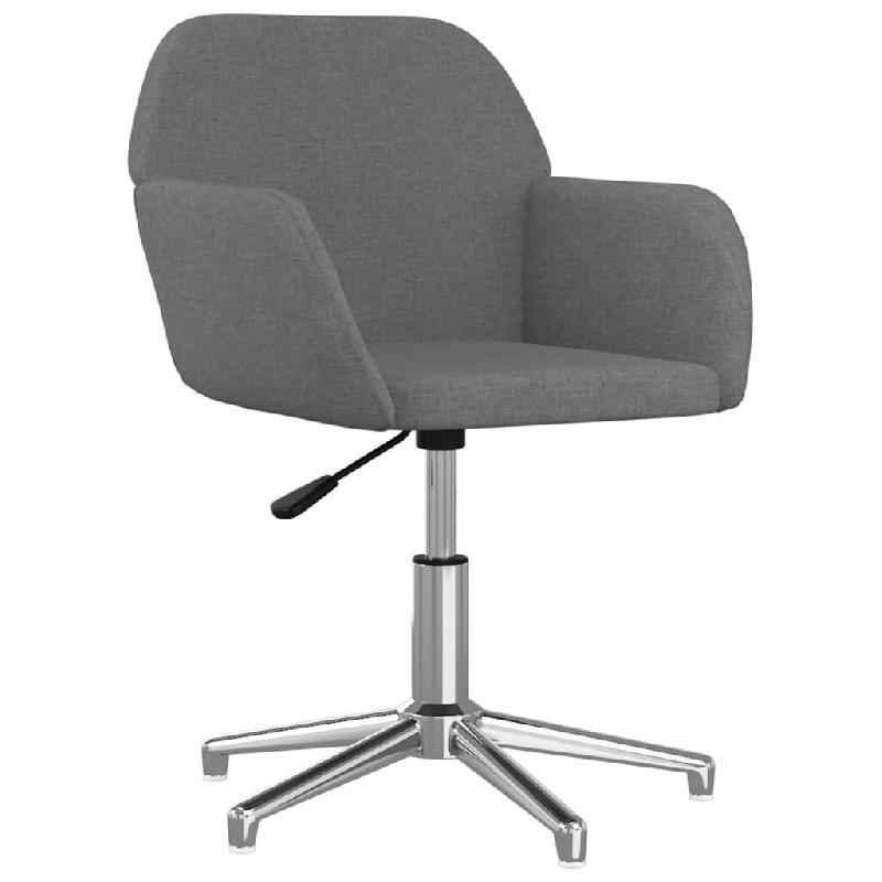 Helloshop26 - Chaise fauteuil siège pivotante de bureau informatique étude clair tissu gris 02_0024112 - gris métal 3000214690964_0
