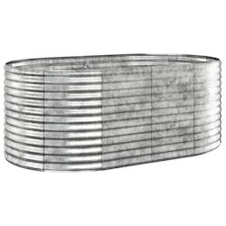 Helloshop26 - Jardinière bac lit surélevé plantes fleurs terrasse jardin de jardin acier enduit de poudre argenté Argent 02_0039710 - 3000218545468_0