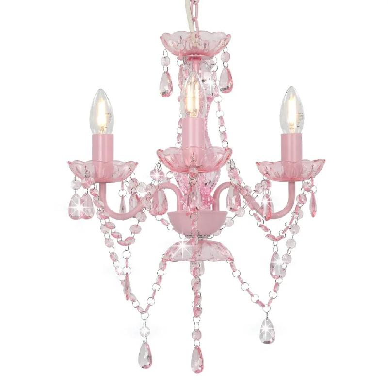 Helloshop26 - Lustre design extravagant 36 x 42 cm ambiance cosy éclairage artistique en métal rose 02_0046405 - rose métal 3000234220523_0