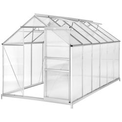 Helloshop26 - Serre de jardin jardinage outillage aluminium avec embase 375 x 185 x 195 cm 1608014 - 3000137521307_0