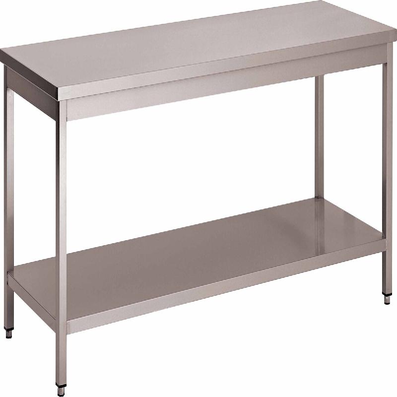 ITALCONCEPT L2G Table Inox 304 Demontable Centrale Avec Etagere, 850 x 700 x 1400mm - 3616350022370_0