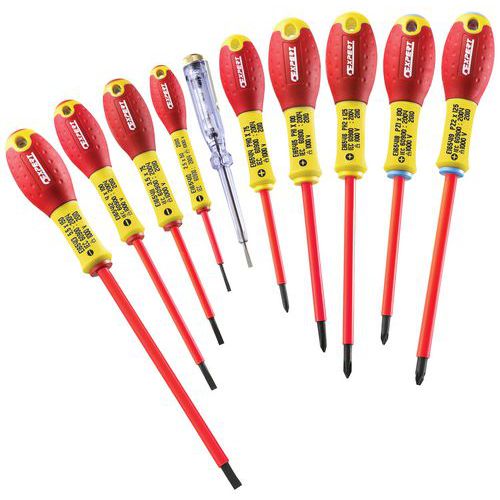 JEU DE 10 TOURNEVIS ISOLÉS 1000 VOLTS / E160912 - EXPERT