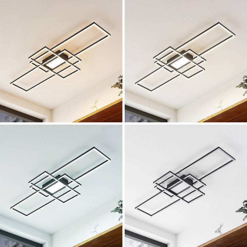 LINDBY LED PLAFONNIER CAITLIN, ANTHRACITE, MÉTAL, 105CM
