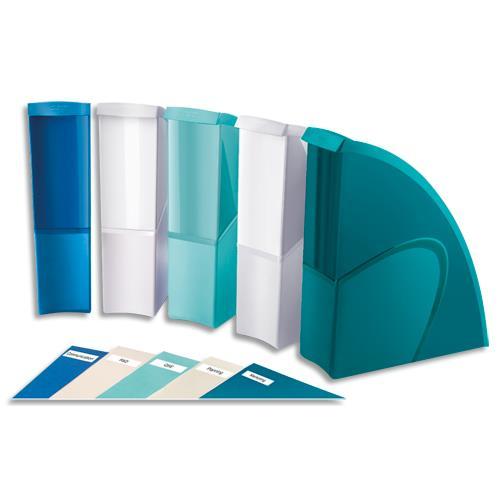LOT DE 5 PORTE-REVUES RIVIERA CEP - POLYSTYRENE - H31 X P27 CM - DOS 8,5 CM - COLORIS ASSORTIS