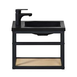 Meuble lave-mains SAO + robinet noir - noir métal 3760232701447_0