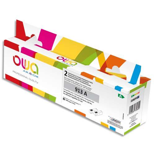 Owa - Pack de 2 cartouches compatibles jet d'encre noir HP 913A - Réf. K10486OW_0