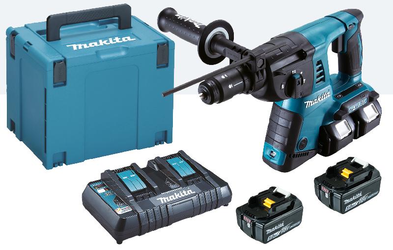 Perforateur sds plus 36v + 4 batteries 5ah + chargeur + coffret makpac - MAKITA - dhr264pt4j - 667849_0