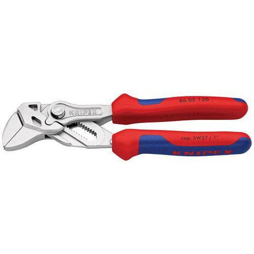 PINCE-CLÉ 150MM - GAINAGE BI-MATIÈRE - CHROMÉE - CAPACITÉ 27MM - KNIPEX