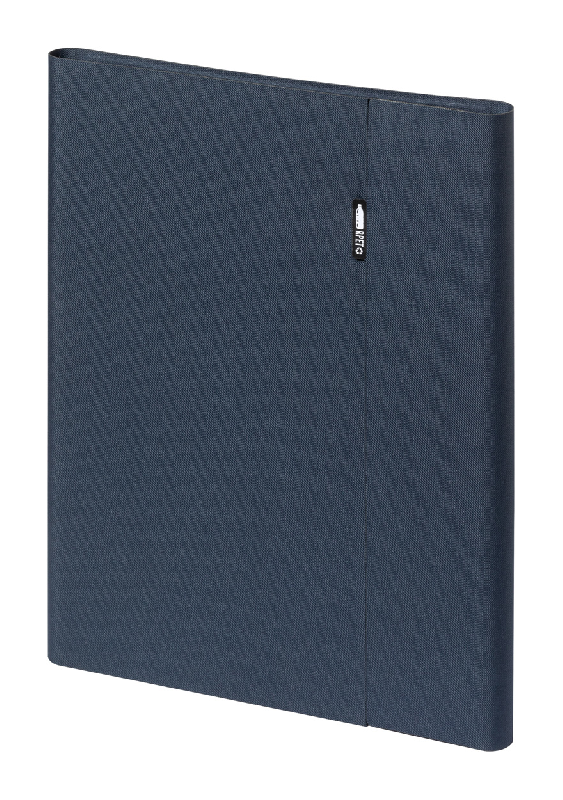 Porte-documents RPET - Polyester 600D format A4 avec support mobile pliable et bloc-notes 20 feuilles_0